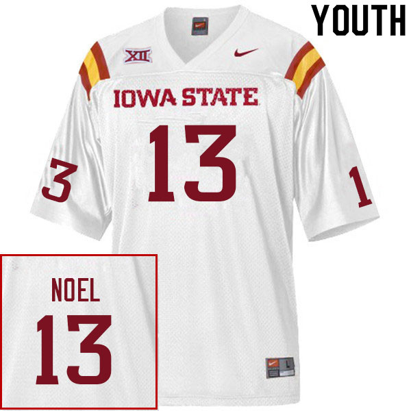 Iowa State Cyclones Youth #13 Jaylin Noel Nike NCAA Authentic White College Stitched Football Jersey SP42S43ZE
